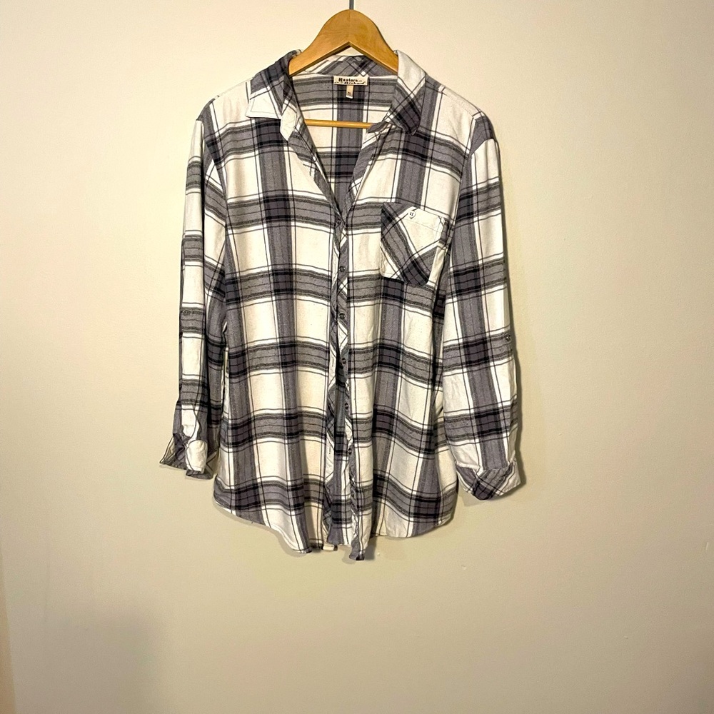 Anthropology flannel plaid shirt